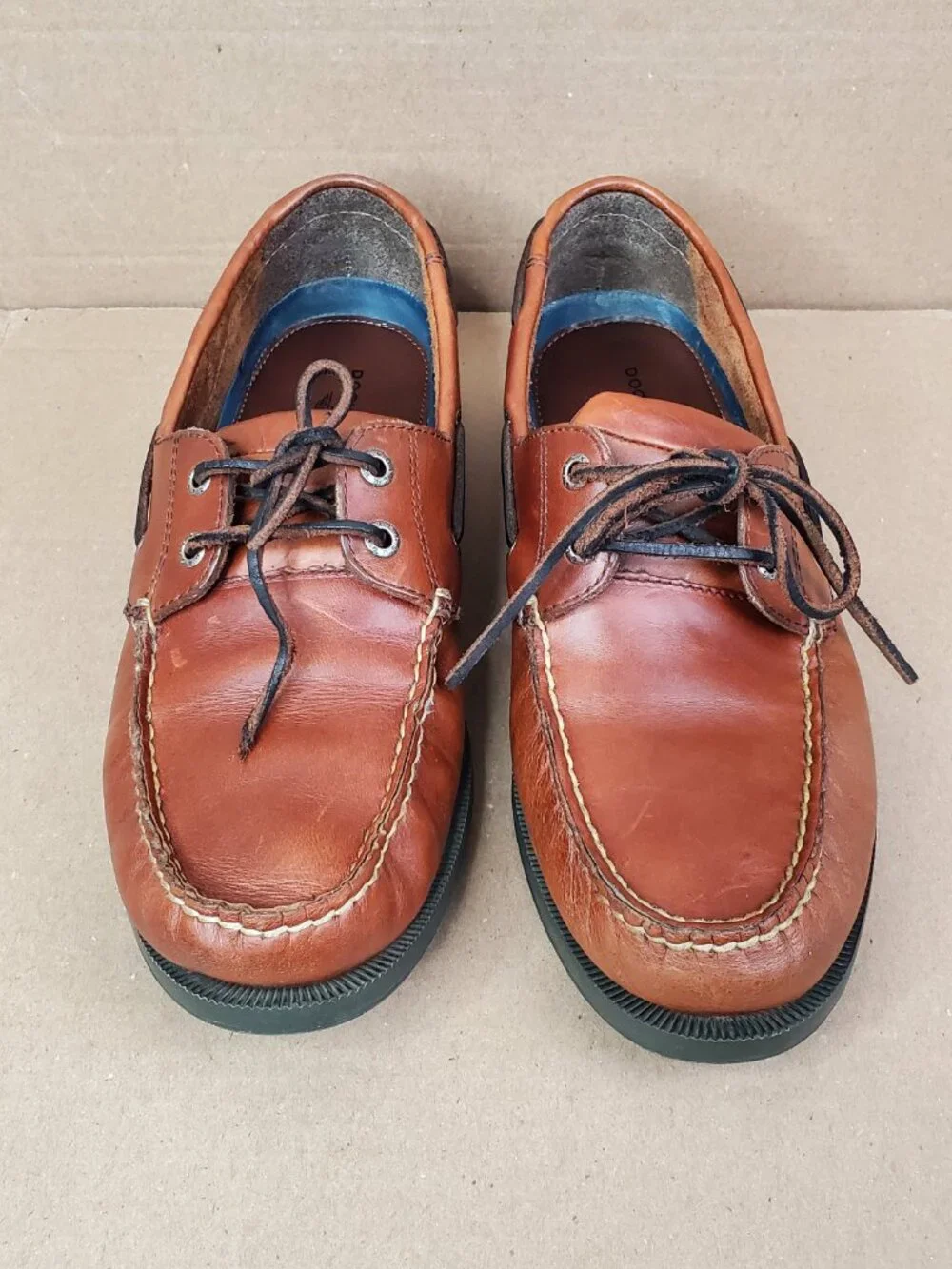 Dockers Castaway Men's Brown Leather Lace-Up Boat Shoes Comfort Casual Size 10M